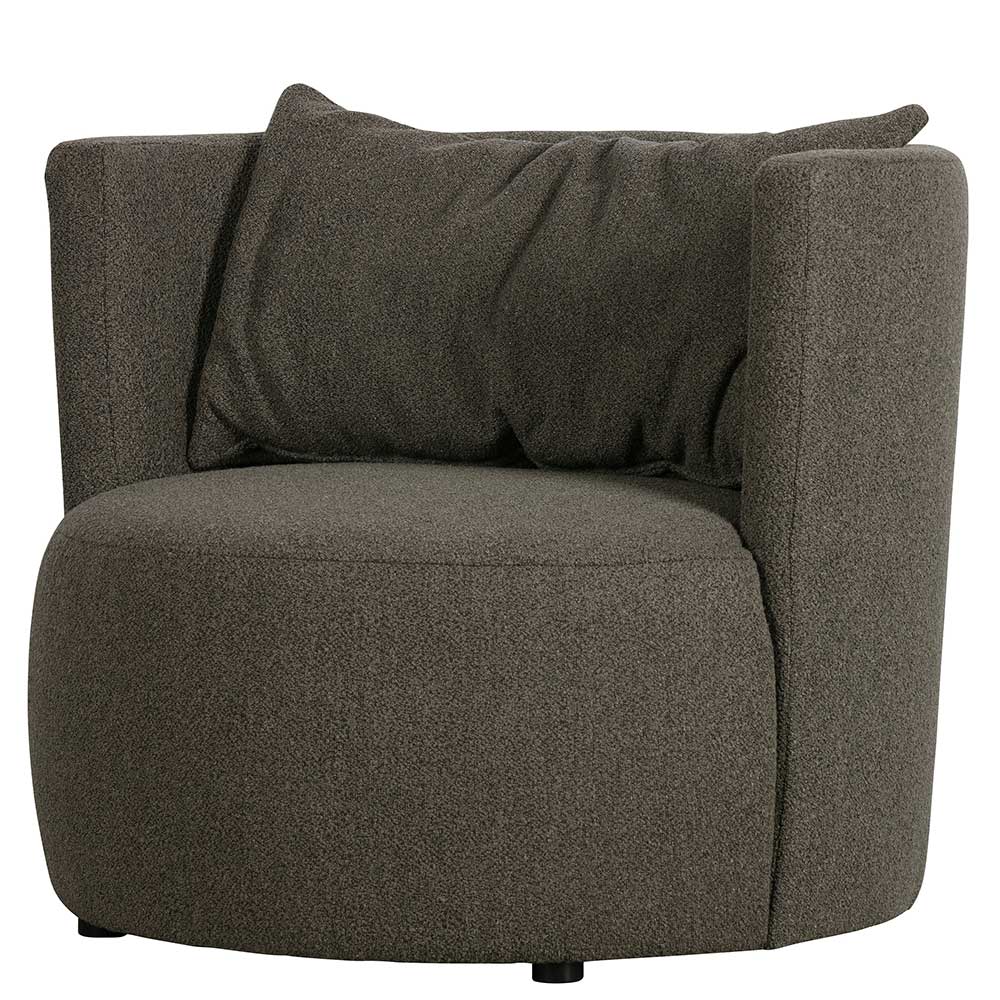 Design Lounge Sessel aus Boucle in Braun mit 45 cm Sitzhöhe Navino