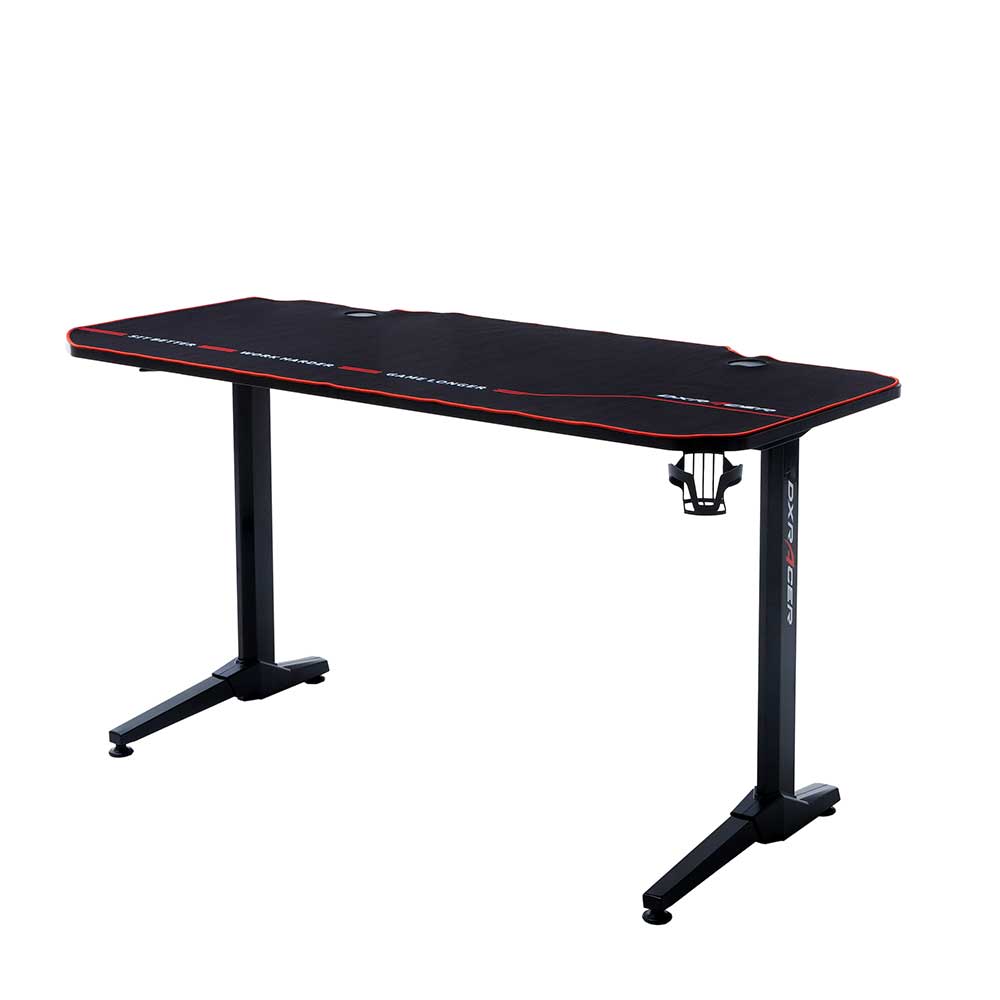 Design Schreibtisch PC Tisch für Gamer in Schwarz - 140x75x65 Savoy