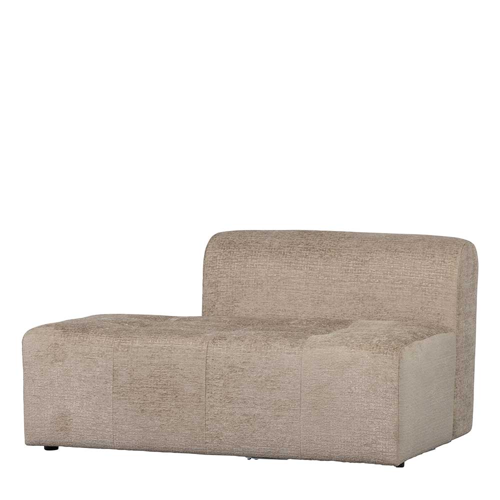 Design Sofa Modul in Creme Samtbezug mit Wellenunterfederung Nabella