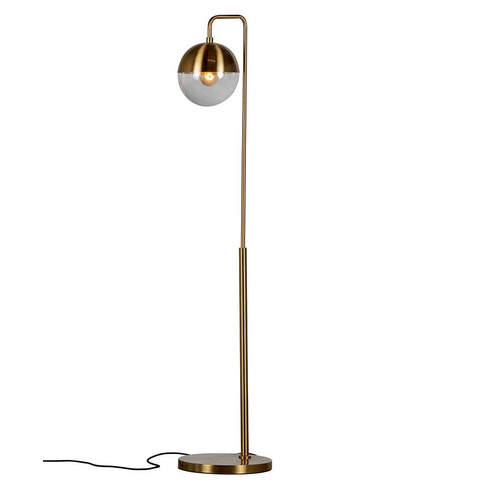 Design Stehlampe in Messing aus Metall mit Glas Transparent Jesperra