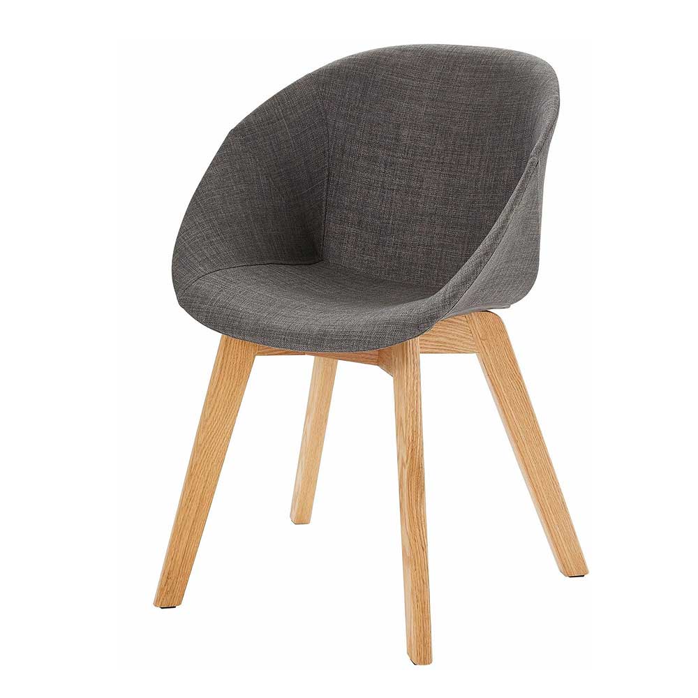 Design Stühle im Skandinavischen Stil in Anthrazit & Eiche Jarnis