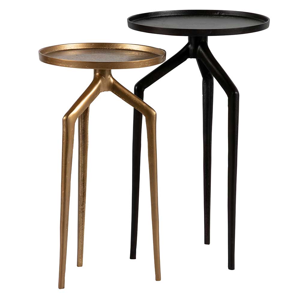 Design Tische in Messing & Schwarz aus Metall Bondoville