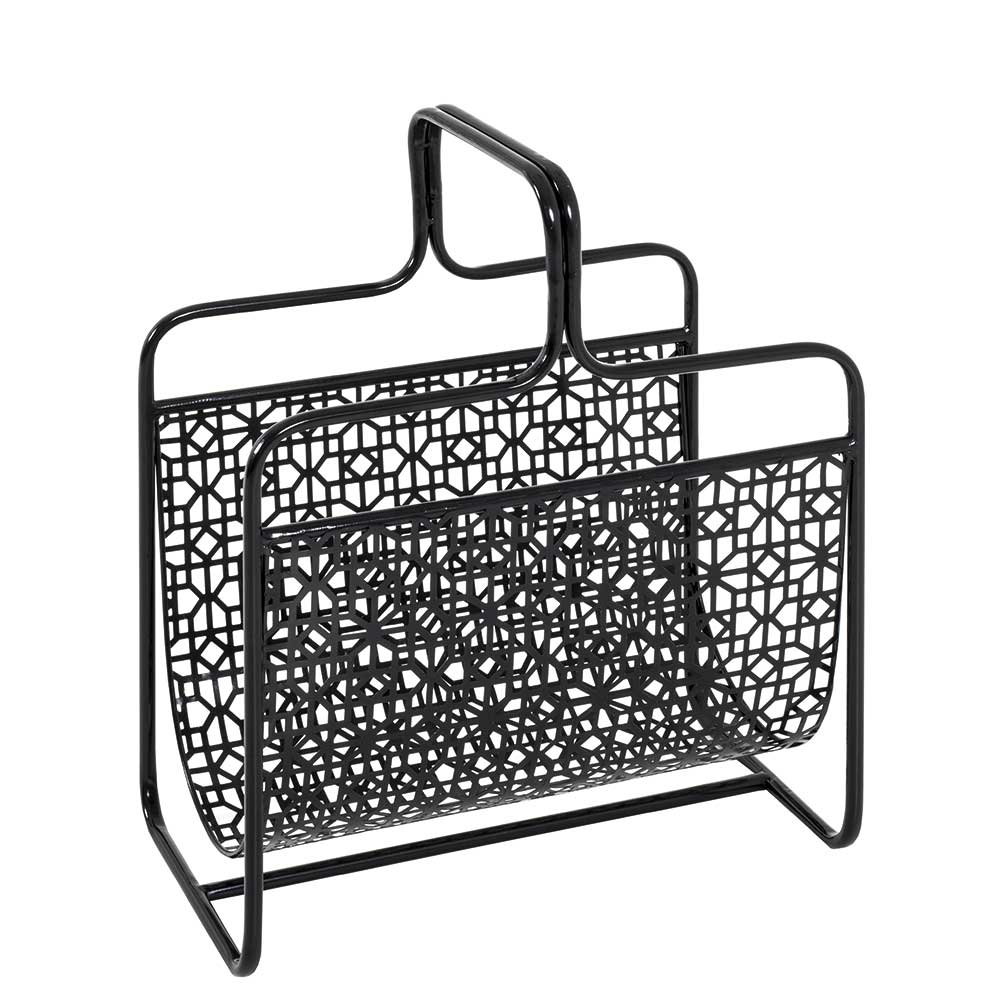 Design Zeitschriftenständer aus Stahl in Schwarz - 37x45x22 cm Kasaryn