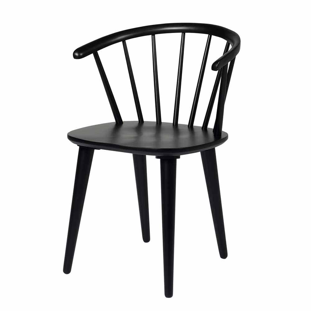 Designerstuhl aus Massivholz in Schwarz lackiert Biontica