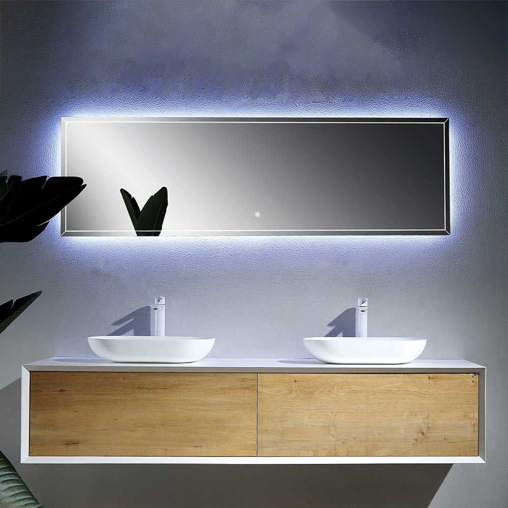 Doppelter Waschtisch mit Spiegel beleuchtet - 3 Größen Valamir