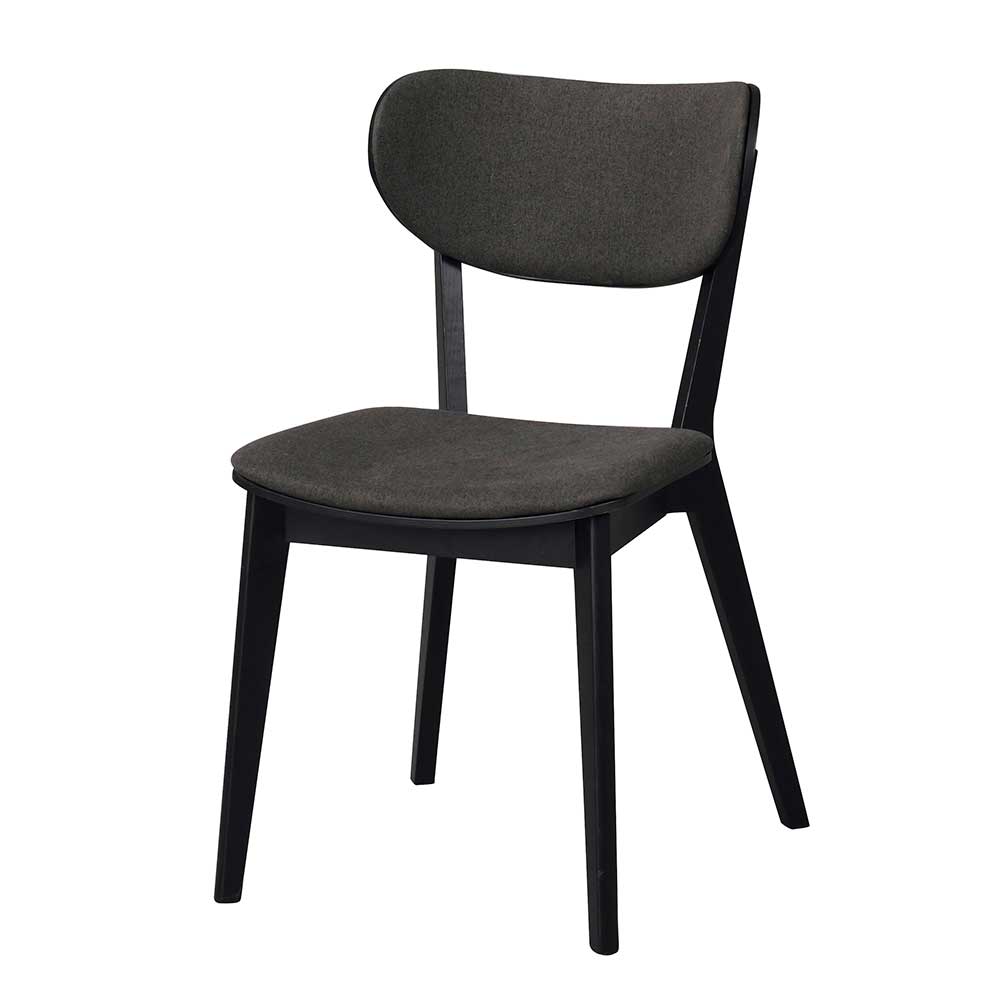 Dunkle Stühle Holz und Webstoff dunkelgrau und schwarz Anjal