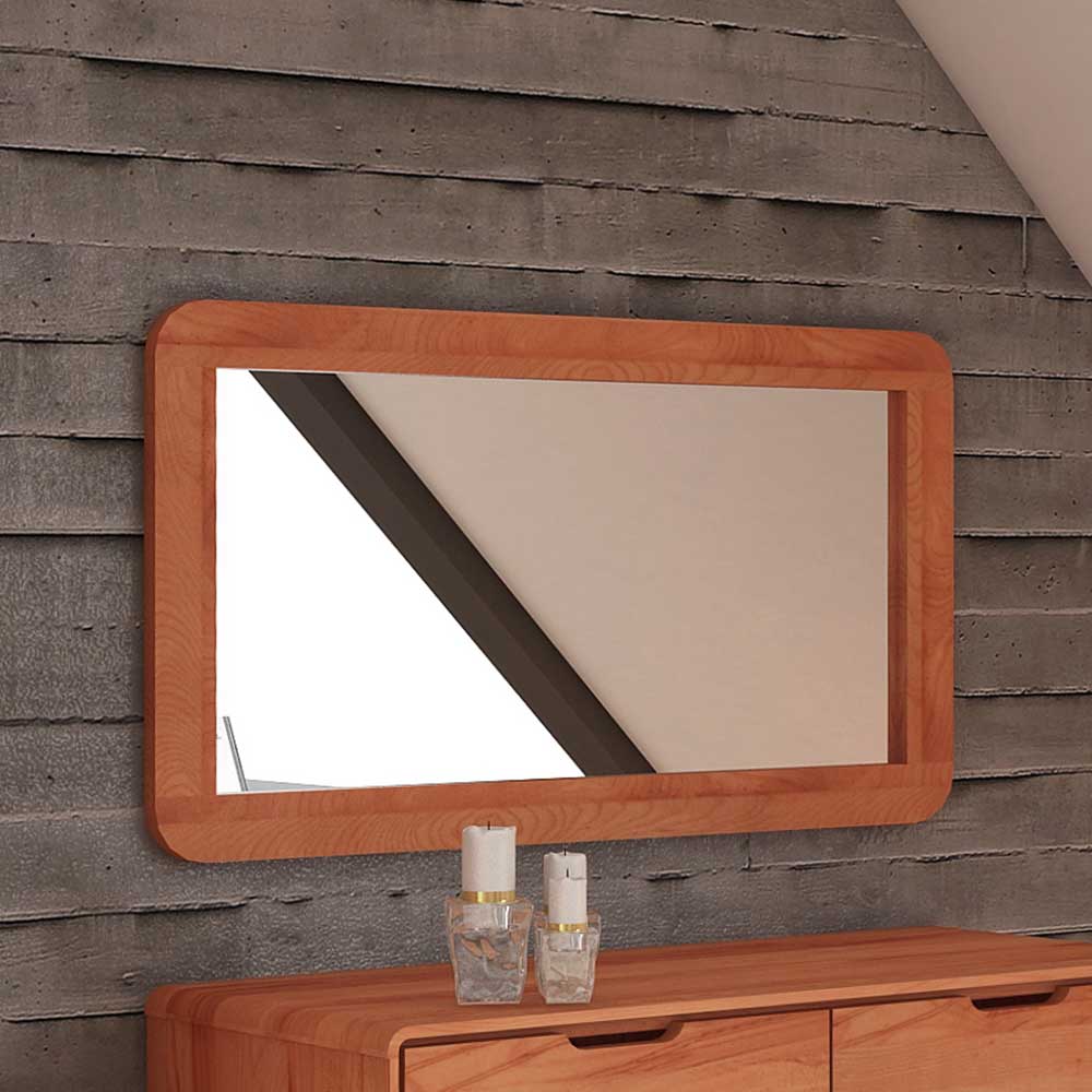 Eleganter Spiegel mit Holzrahmen aus Kernbuche abgerundet Junola