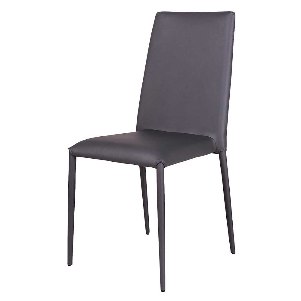 Eleganter Stuhl aus Kunstleder mit Metallbeinen Giant