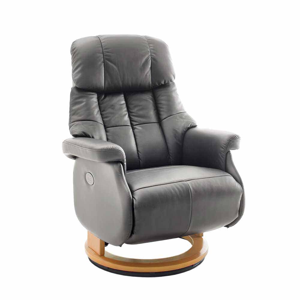 Elektrisch verstellbarer Sessel in Grau mit Wellenunterfederung Jersy