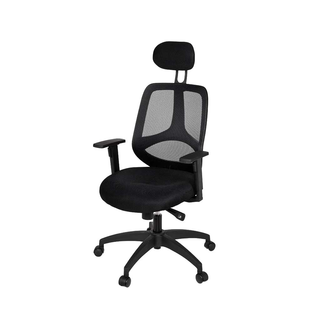 Ergonomischer Bürostuhl mit Kopfstütze in Schwarz in modernem Design Mint
