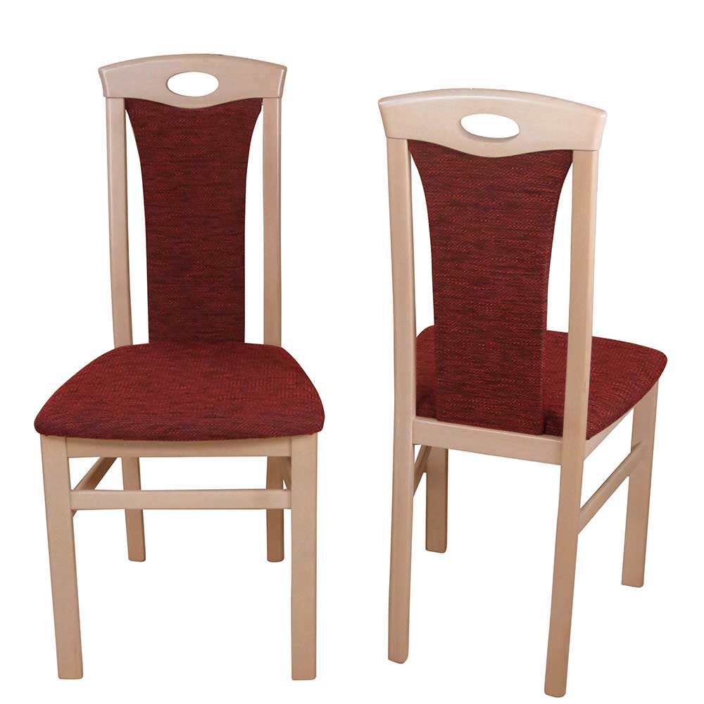 Esszimmer Stuhl in Bordeaux Rot & Buche Lebrufe