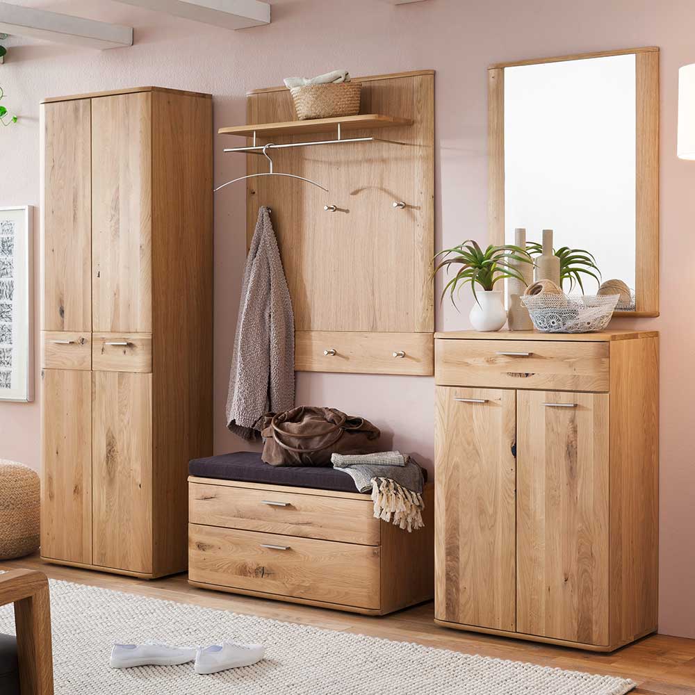 Garderobe Eiche Massiv Riraikou