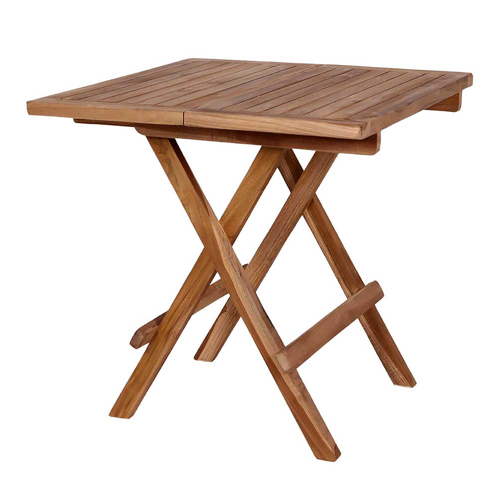 Geölter Gartentisch aus Teak Massivholz zum Klappen - 50x50x50 cm Adaja