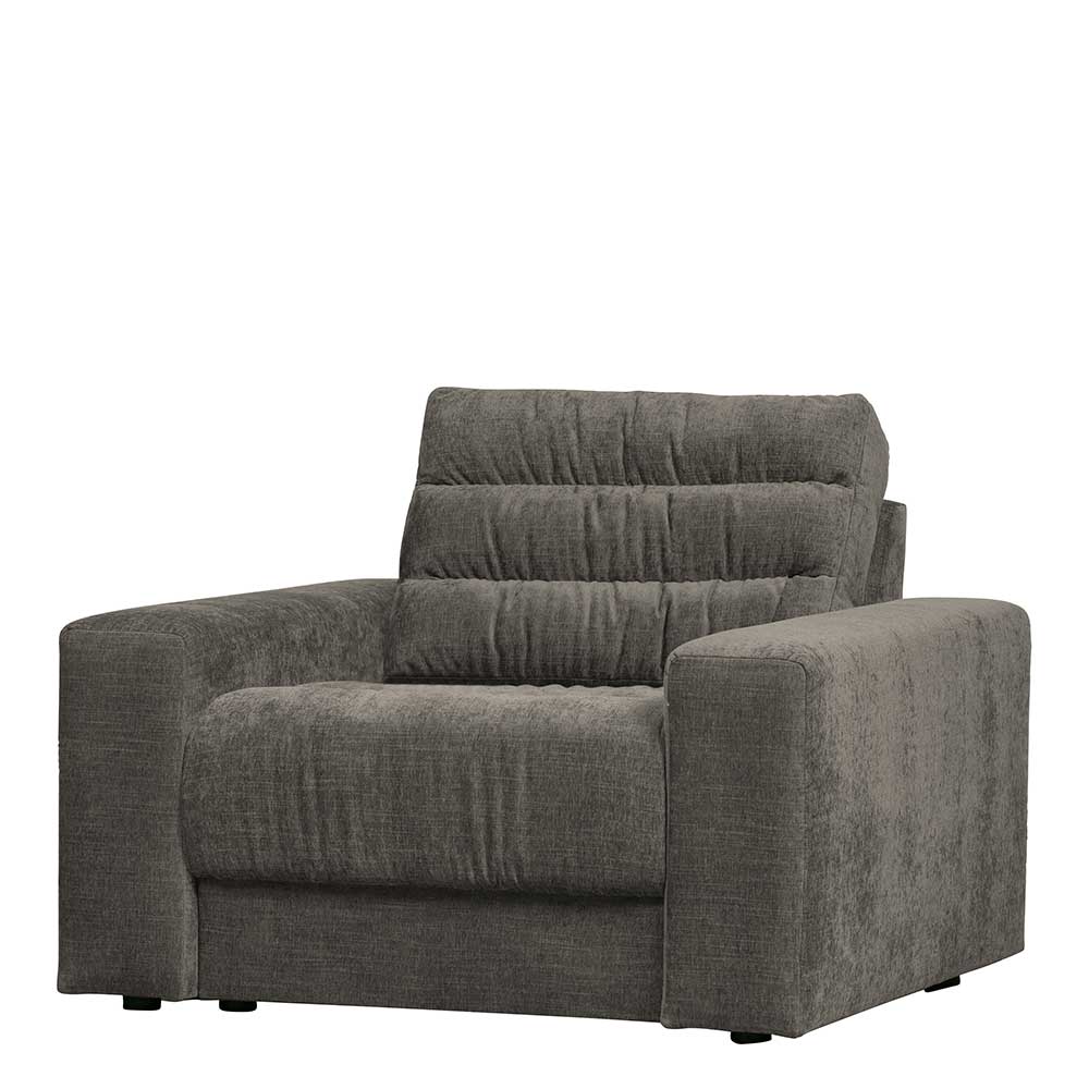 Grauer Wohnzimmer Sessel aus Strukturstoff in modernem Design Egonos