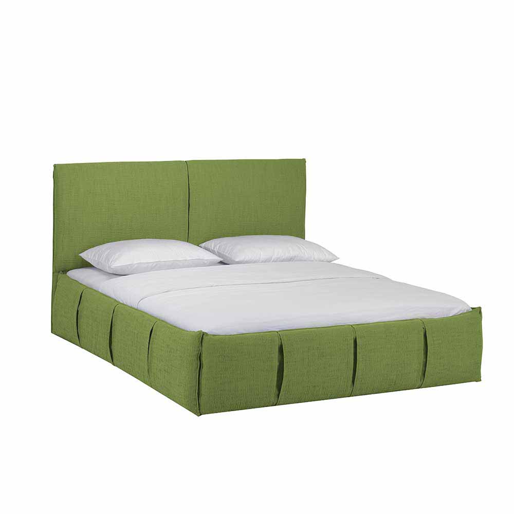 Grünes Doppelbett mit hohem Kopfteil günstig kaufen Attrona