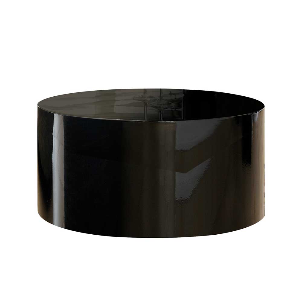 Hochglanz Zylinder Sofatisch in Schwarz aus lackiertem MDF - 60x30x60 Praslinco