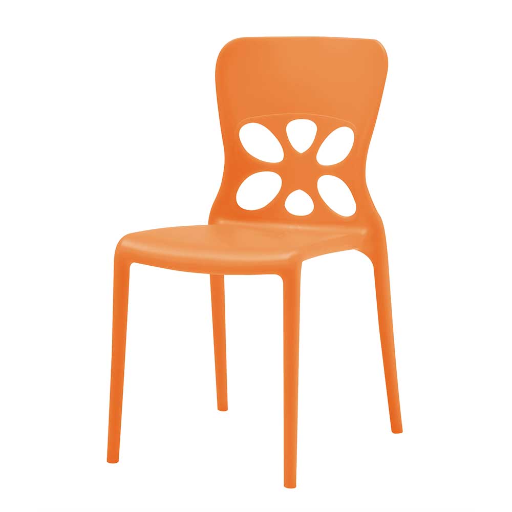 Hochwertige Kunststoffstühle in Orange zum Stapeln - Topp-Qualität Curigo