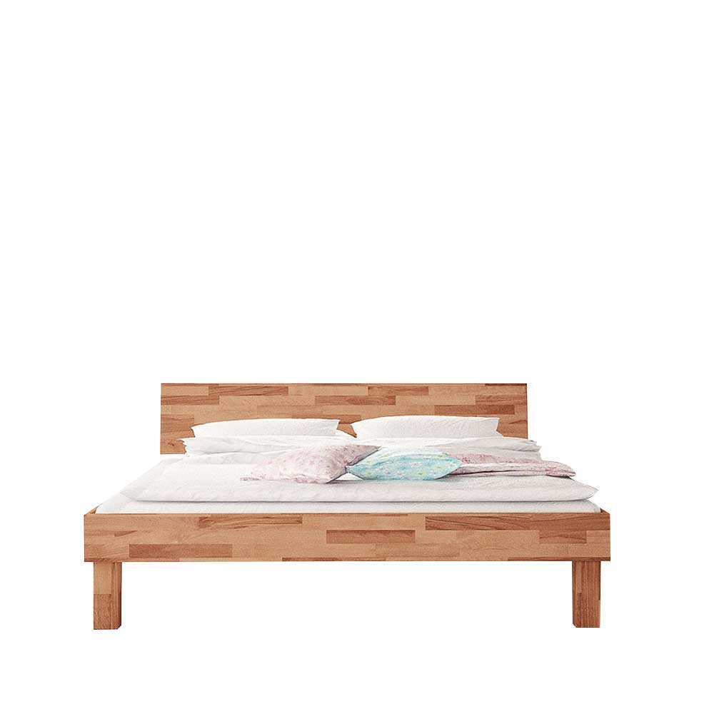 Holzbett aus Buche mit 210cm Überlänge in vier Breiten - Doppelbett Reverian