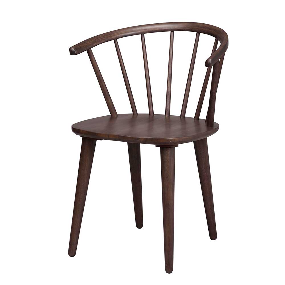 Holzstühle Retro Design Massivholz nussbaumfarben lackiert Casaniano
