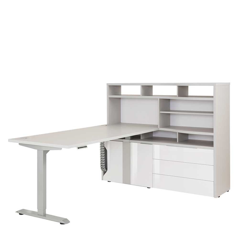Home Office Möbel Set komplett mit Schreibtisch höhenverstellbar Madalas