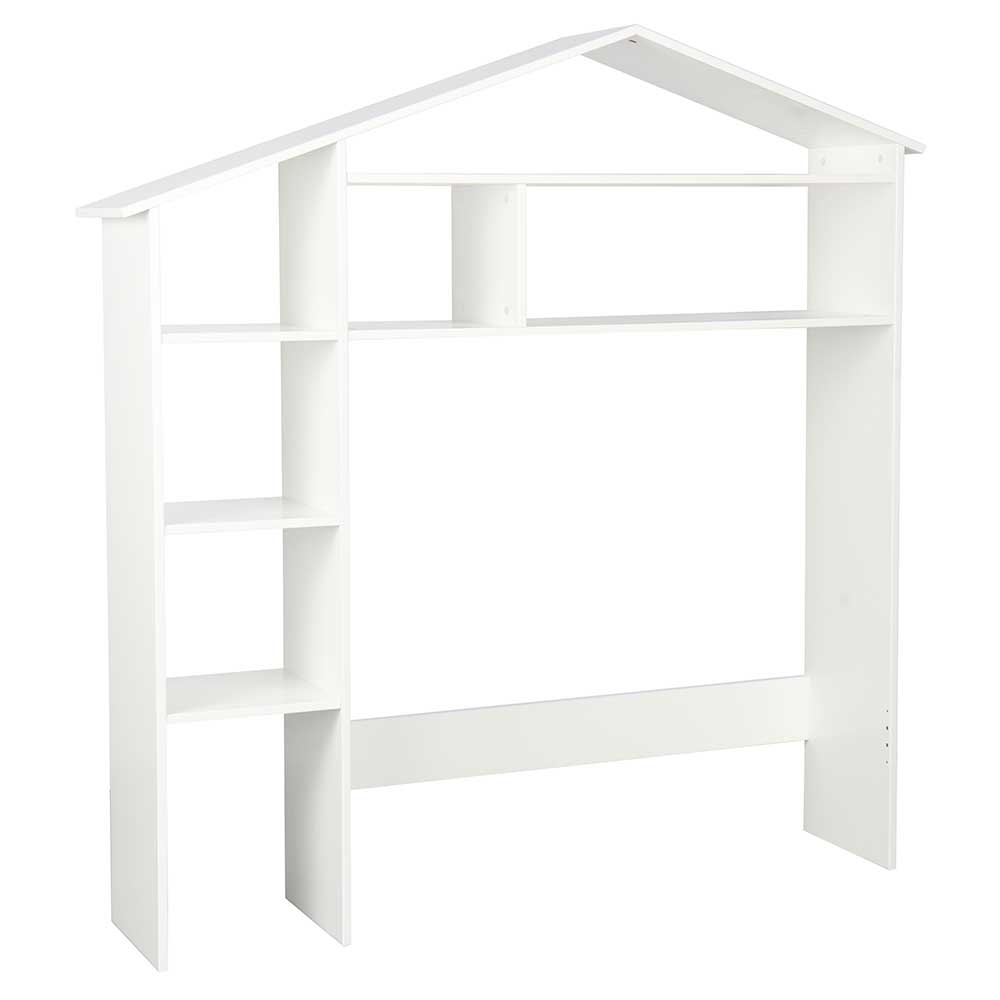 Kinderzimmer Regal in Hausform - Weiß - 149x155x31 cm Vathurias