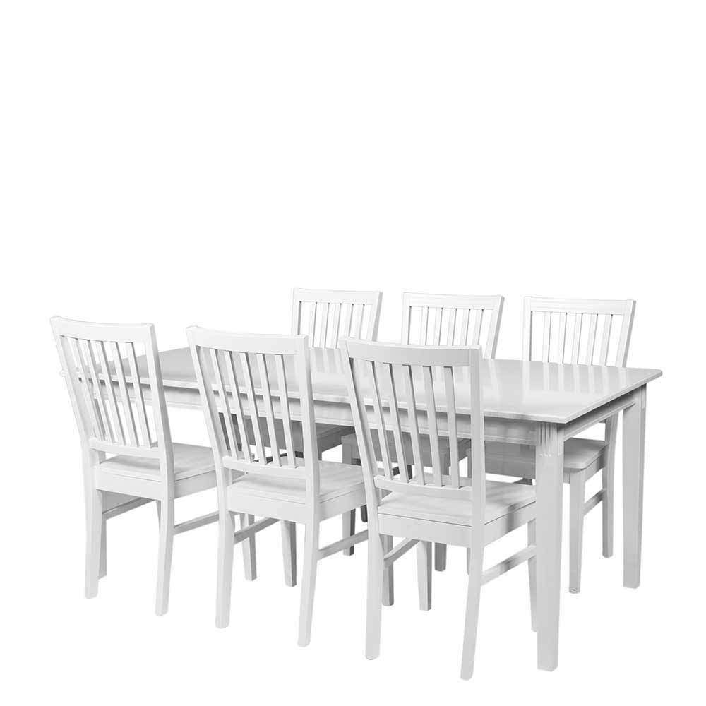 Klassische Sitzgruppe in Weiß für sechs Personen Zervolo I