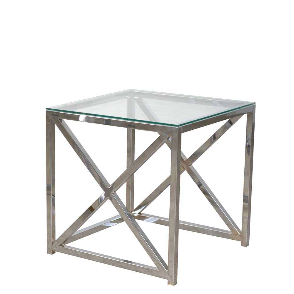 Kleine Tische aus Glas & Chrom - modernes Design Tora