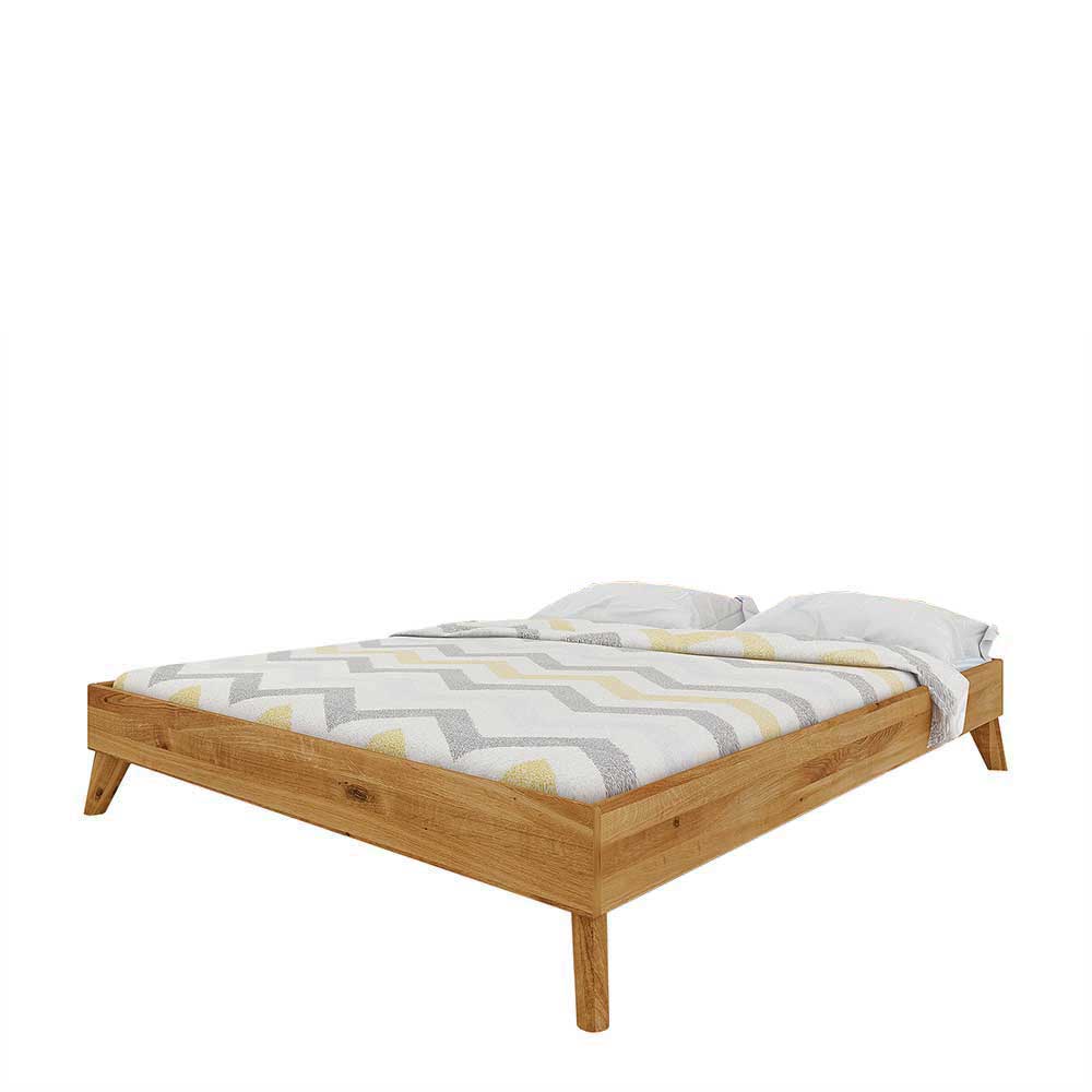 Kopfteilloses Bett in Überlänge 210 cm aus Massivholz Wildeiche Eavy I