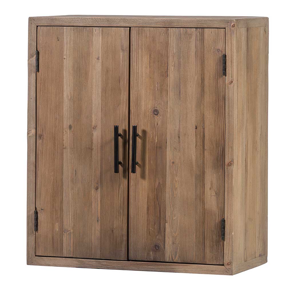 Küche Hängeschrank aus Kiefer Massivholz mit Doppeltür - 70x80x35 cm Macsena