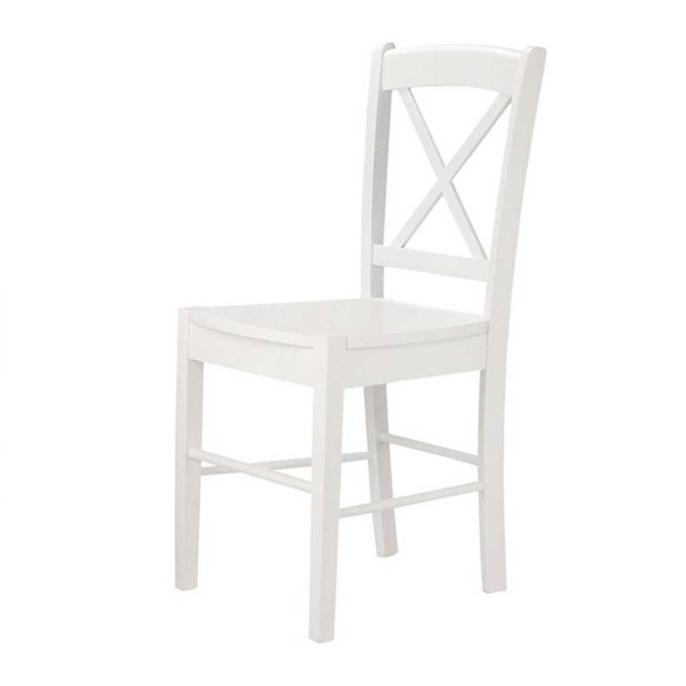 Lackierte Landhaus Stühle in Weiß aus Holz Kiefer & MDF Menella