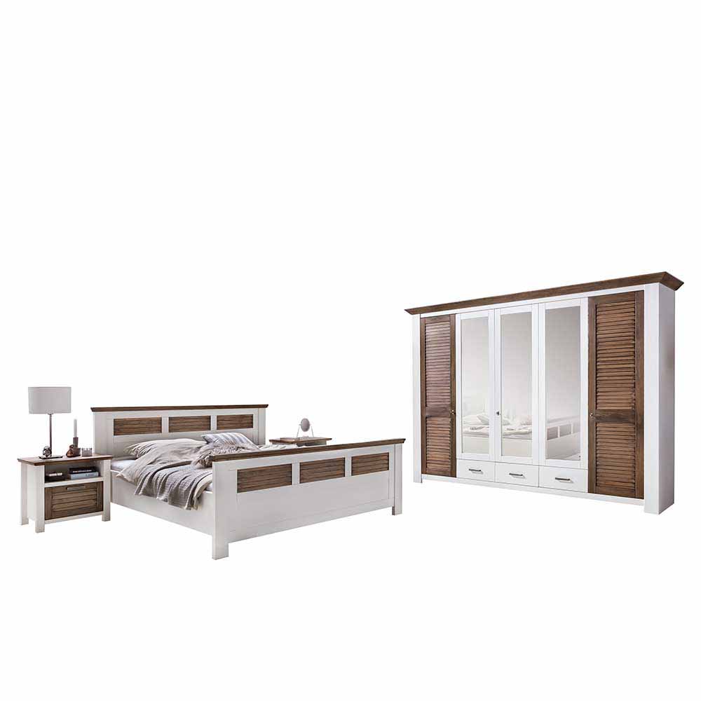 Landhaus Schlafzimmer komplett mit Doppelbett Dubanos