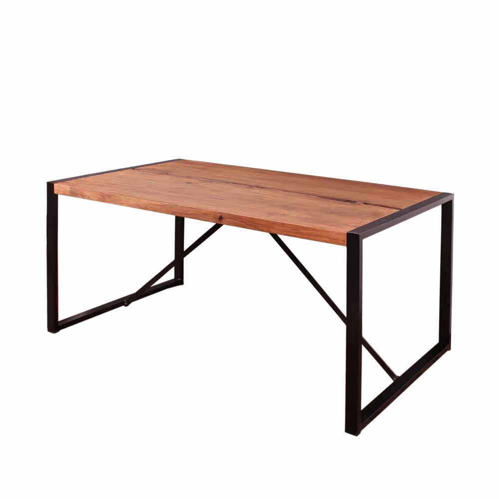 Loft Design Tisch Metall schwarz und Holz Akazie in zwei Größen Smantana