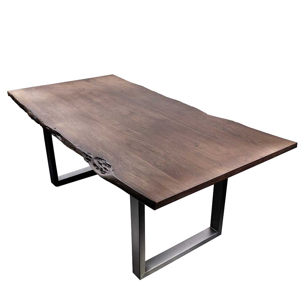 Loft Design Tisch mit Akazie Baumkante & Edelstahl Ciomore