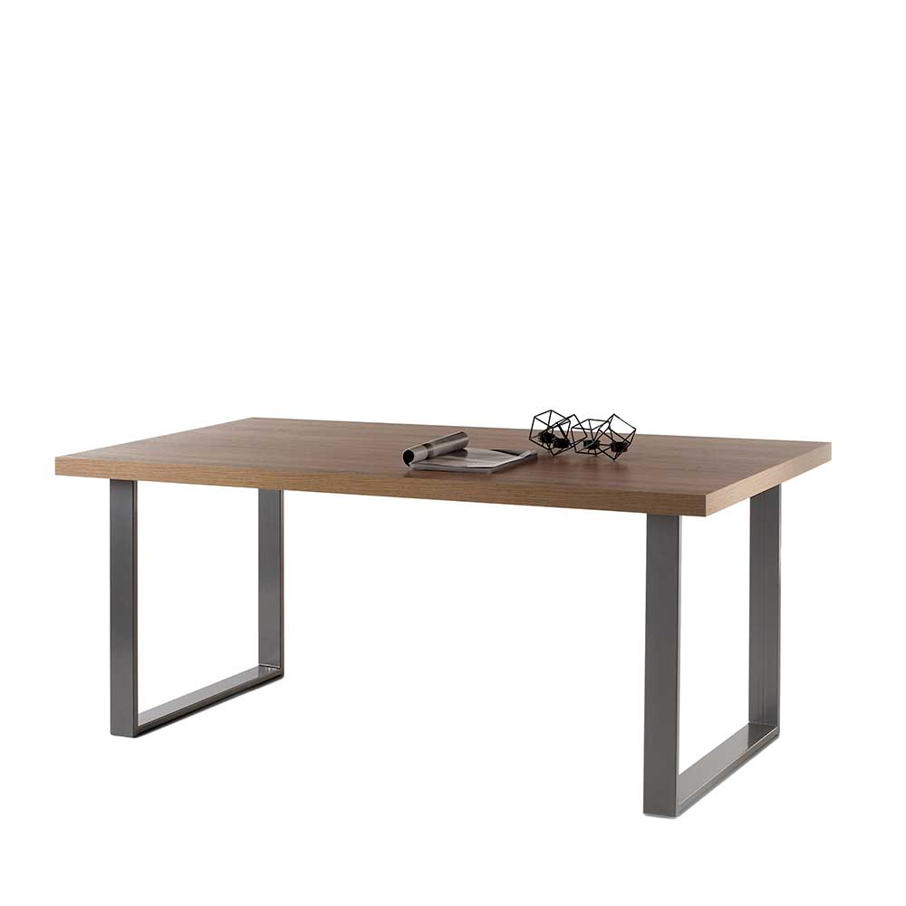 Loft Design Tisch Sonoma Eiche Dekor Metall-Bügel-Gestell Mareida