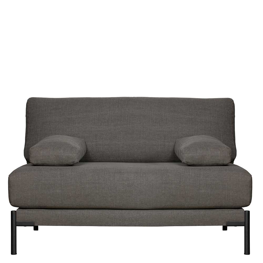 Loveseat Zweisitzer Sofa in Anthrazit Webstoffbezug & Metallbeine Emalika