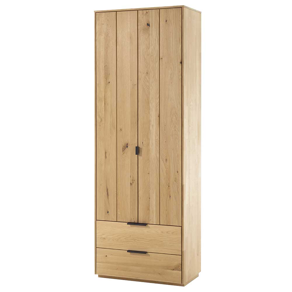 Massivholz Flurschrank aus Wildeiche mit zwei Türen & zwei Schubladen Vardriva