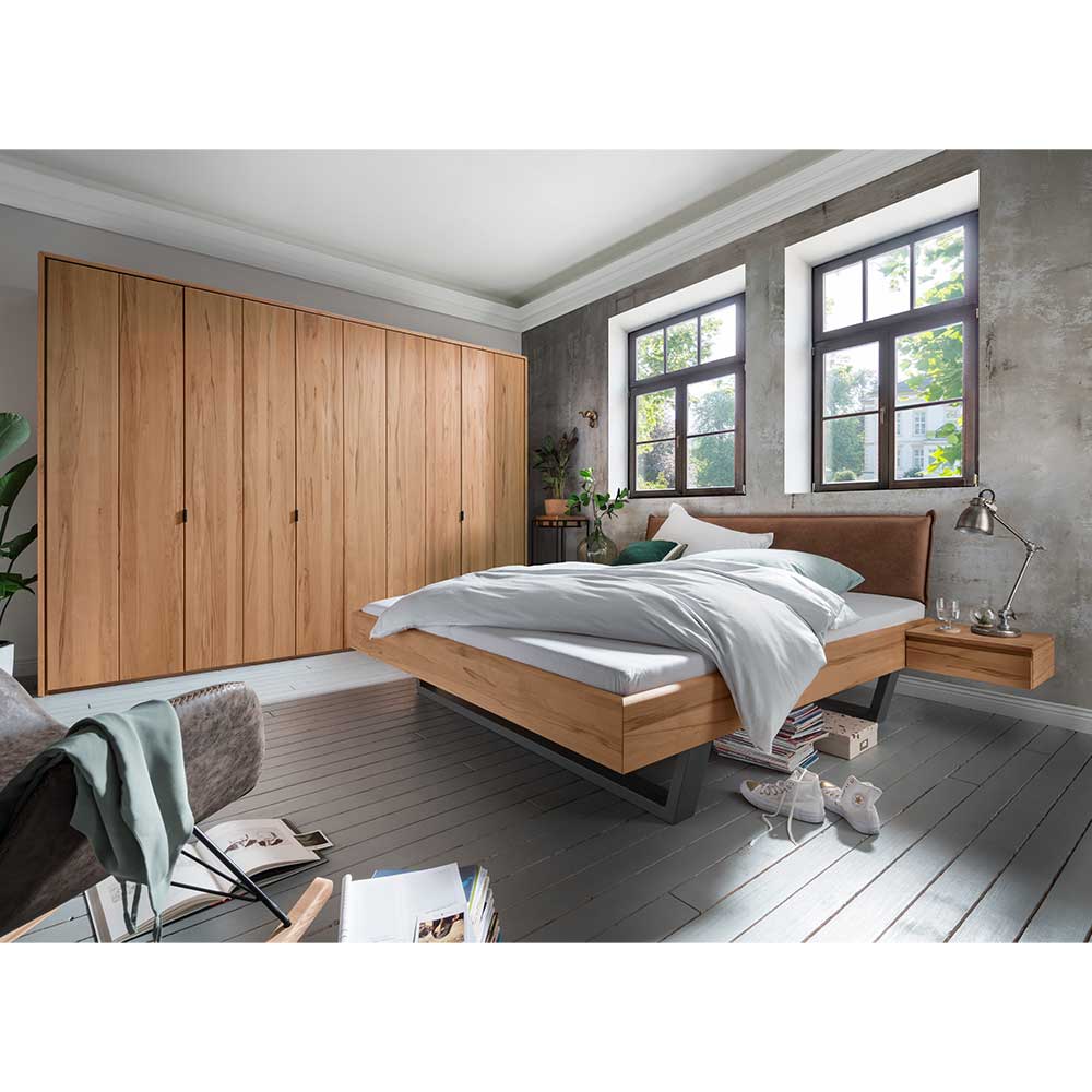 Massivholz Schlafzimmer aus Kernbuche im Industry und Loft Stil Eudrinia