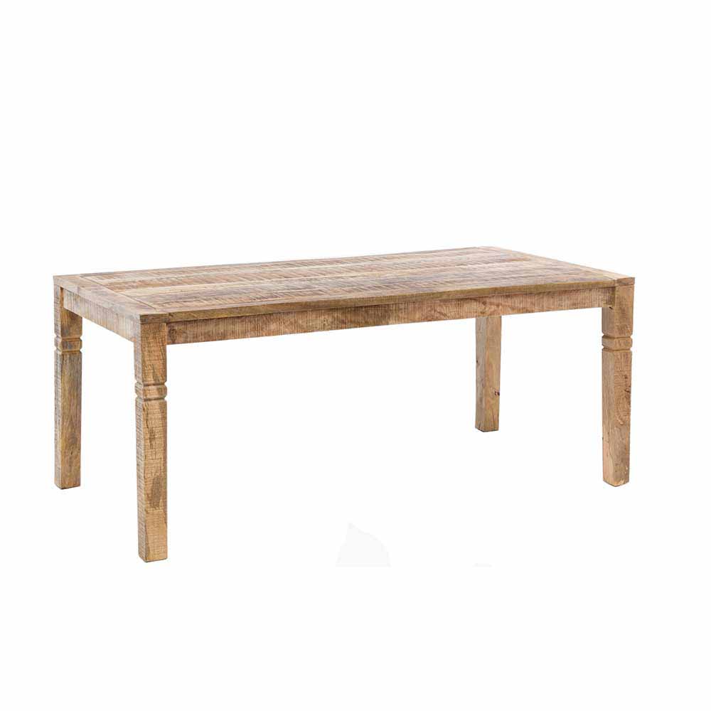 Massivholz Tisch Landhausstil rustikal Mango Holz zwei Formate Recers