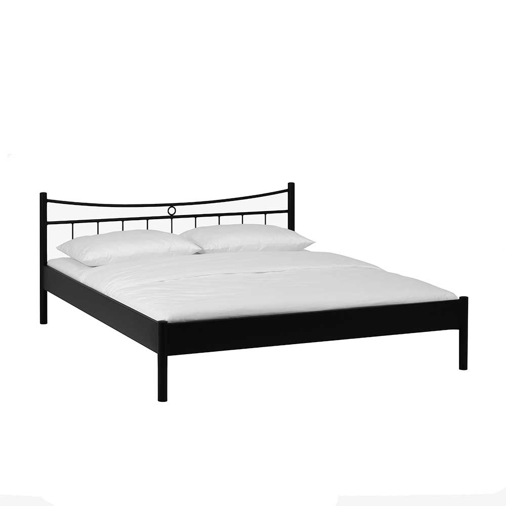 Metall Bett Schwarz sieben Breiten in jeweils zwei Längen Halfa