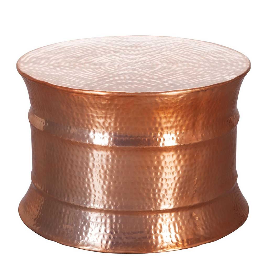 Metall Wohnzimmertisch in Kupferfarben aus Aluminium - 62x41x62 Ludo