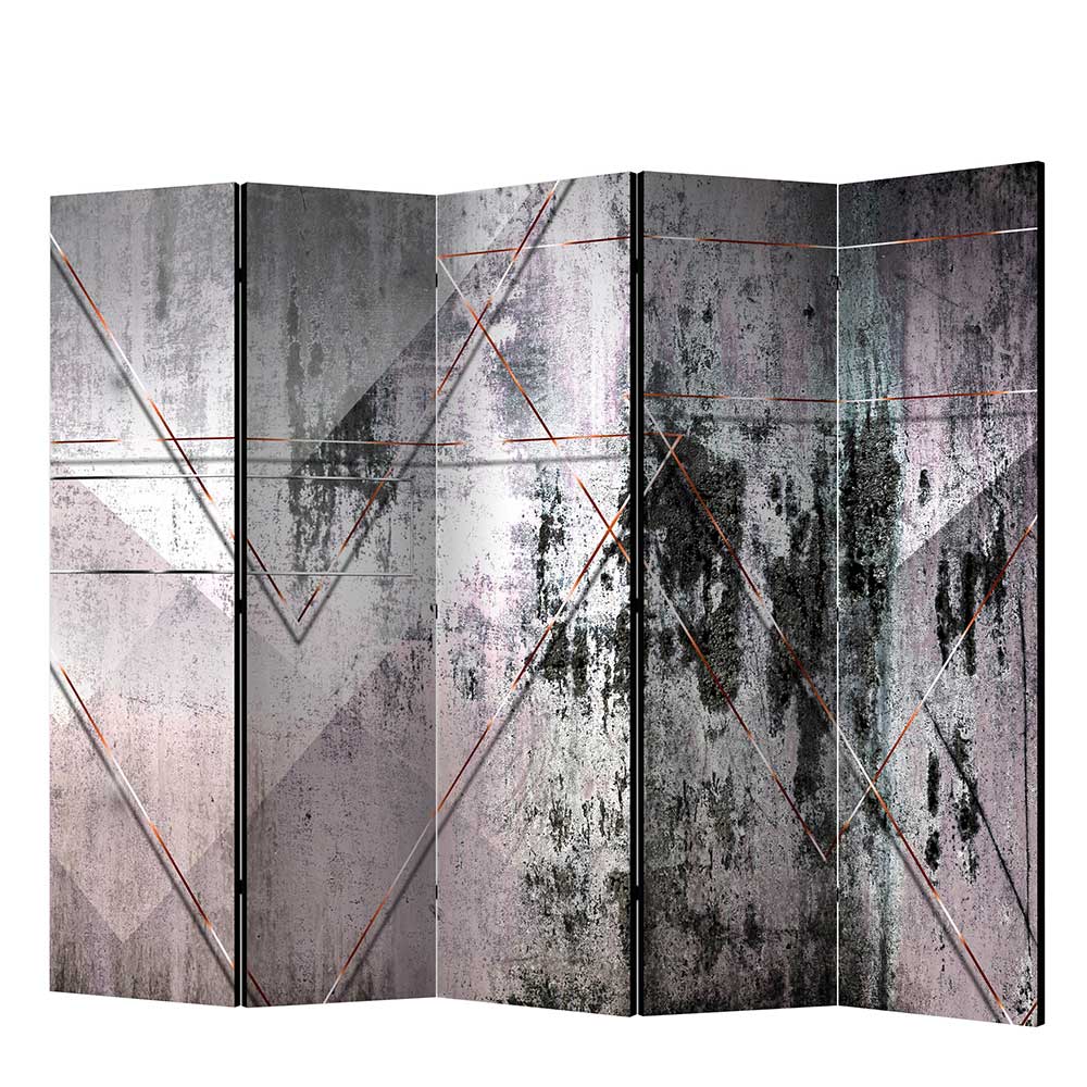 Mobiler Raumteiler aus Leinwand auf Holz mit abstraktem Print Motiv Tascan