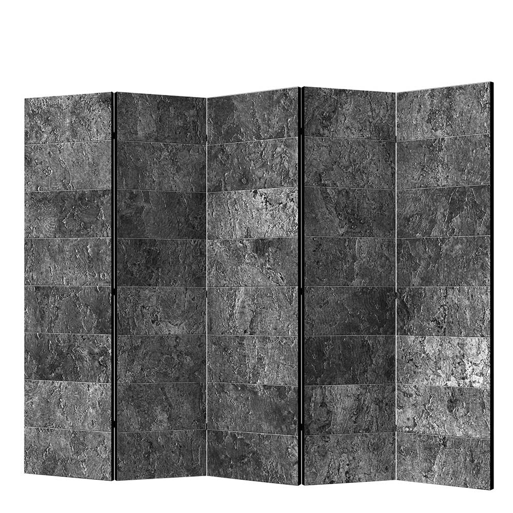 Mobiler Raumteiler in Maueroptik Grau - Farbdruck auf Leinwand Indico