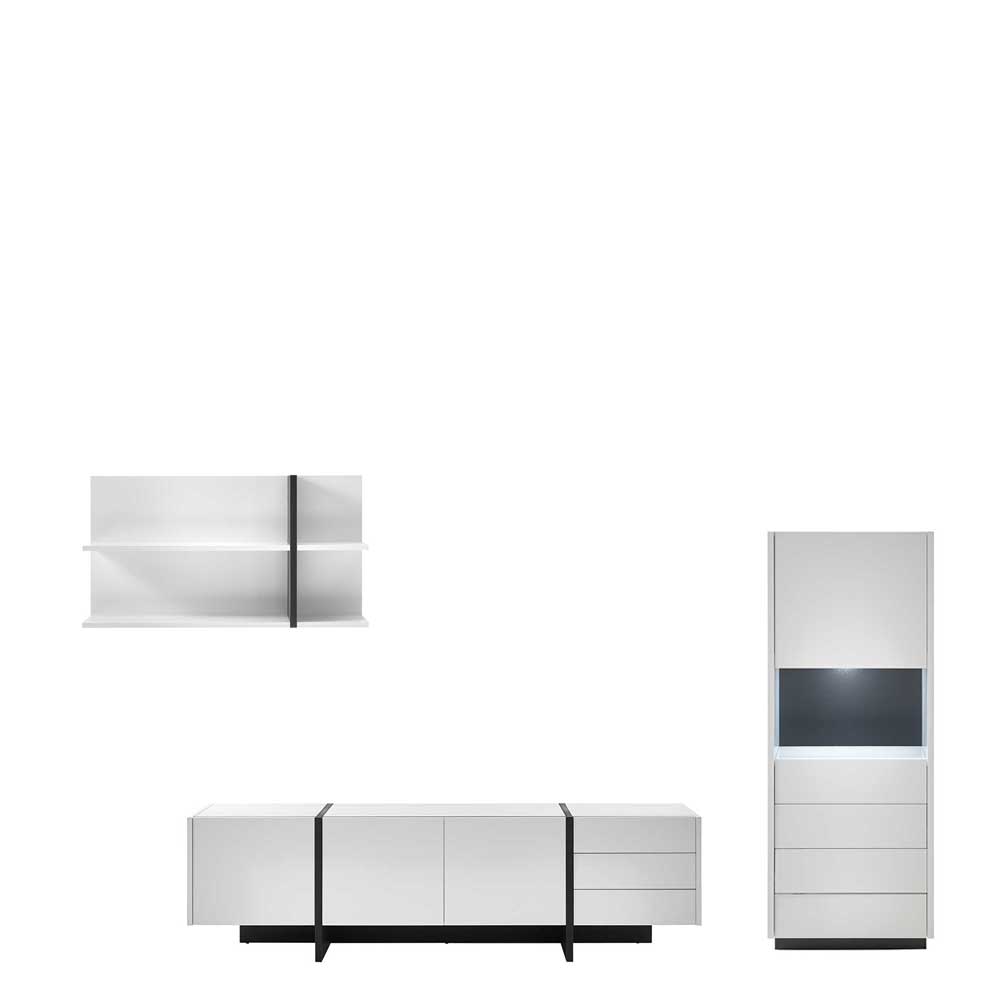 Moderne Wohnmöbel in Weiß mit Schwarz Laucata
