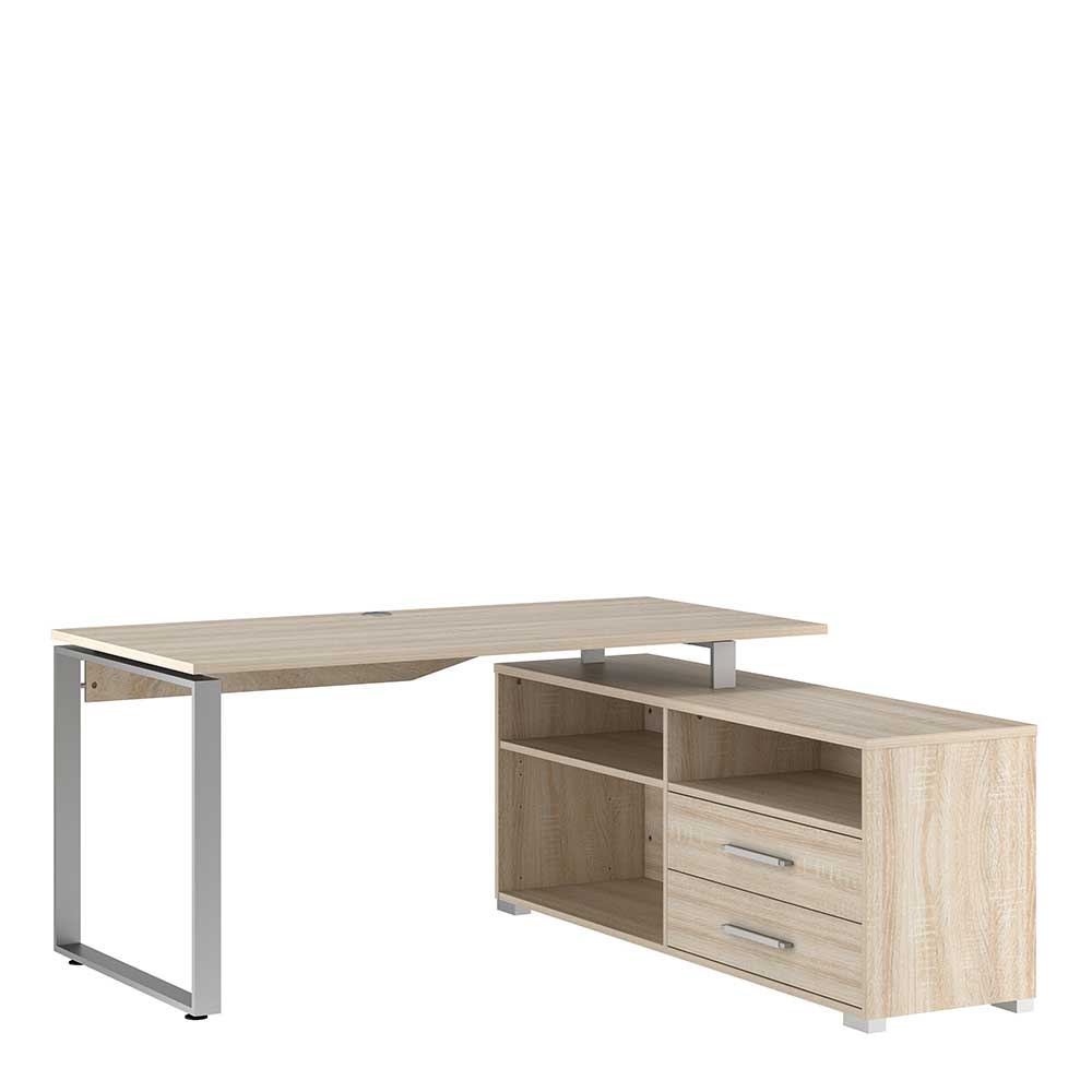 Moderner Schreibtisch mit Regal Anbau in Sonoma-Eiche Manukau