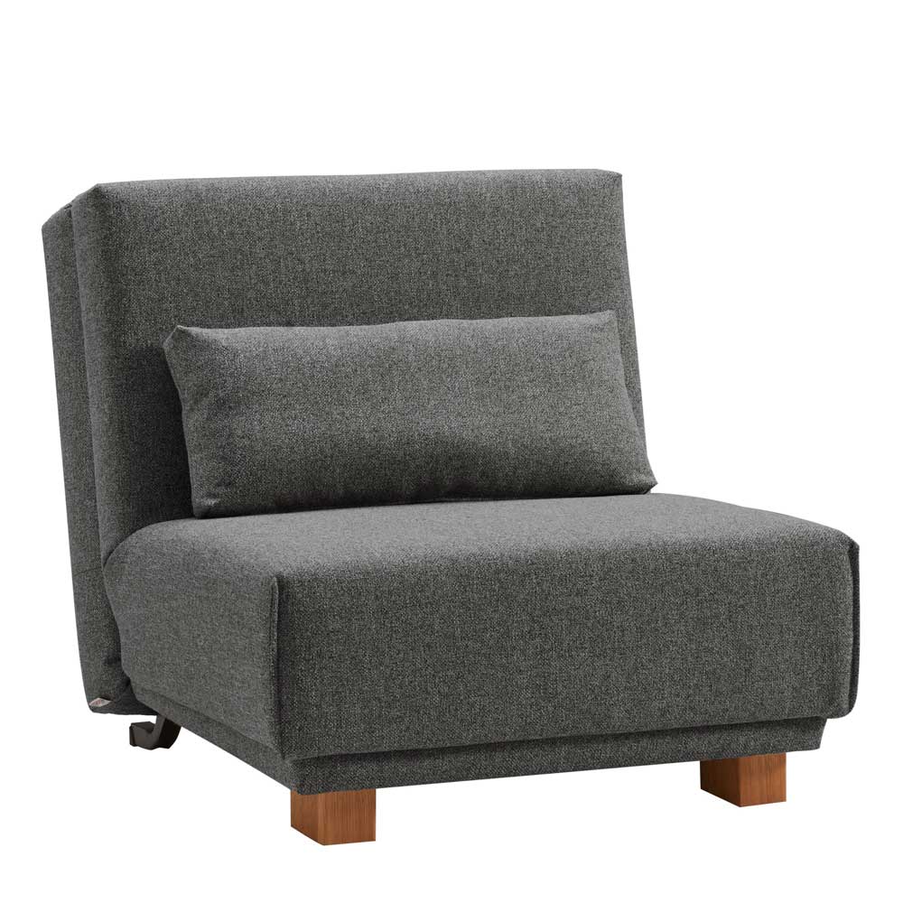 Moderner Sessel in Grau & Eiche - ausklappbar mit Schlaffunktion Lotus