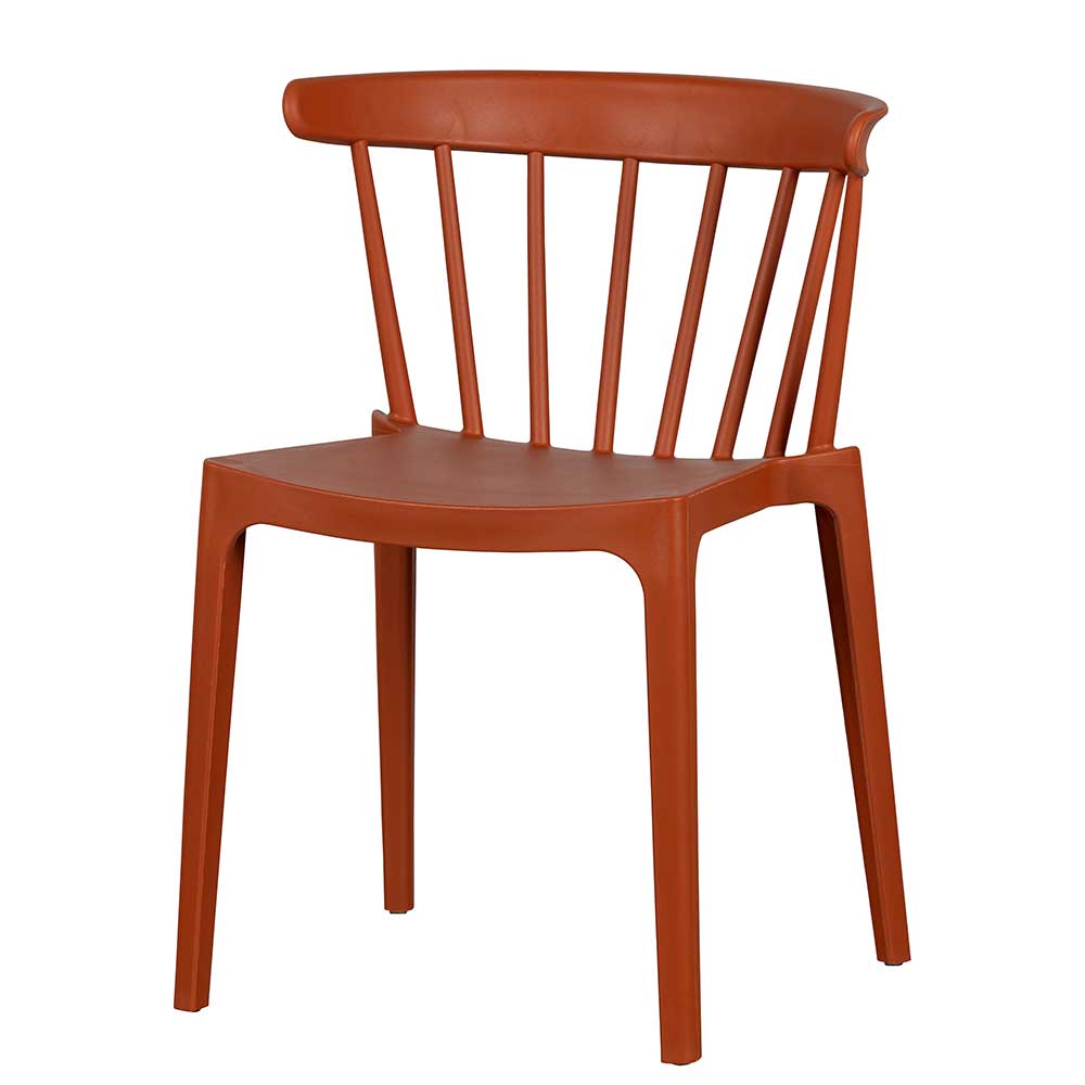 Moderner Stuhl in Cognac Braun aus Kunststoff Uschi