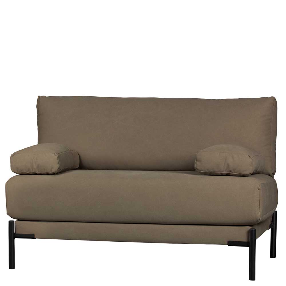 Modernes 2er Sofa in Khaki Canvas mit Federkern - 121x83x94 Topra