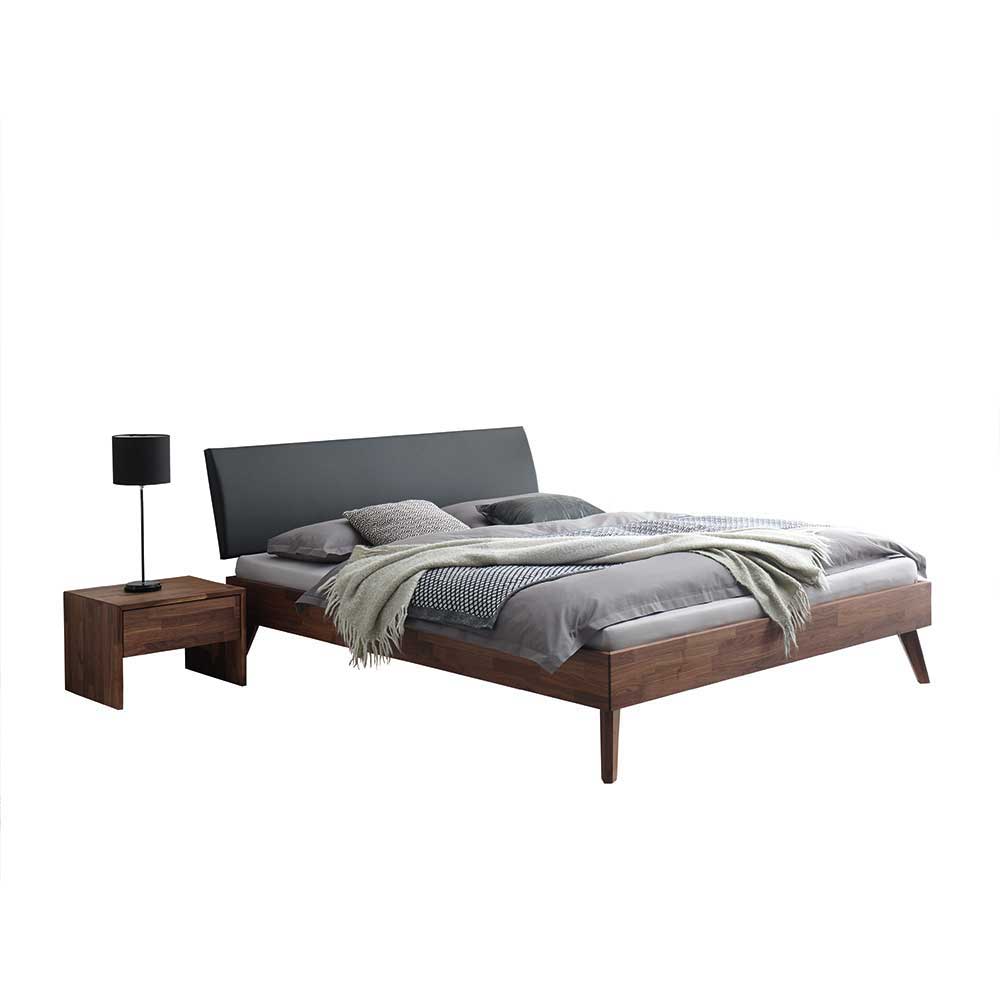 Modernes Einzelbett aus Nussbaum Holz mit Nachttisch Florenzia