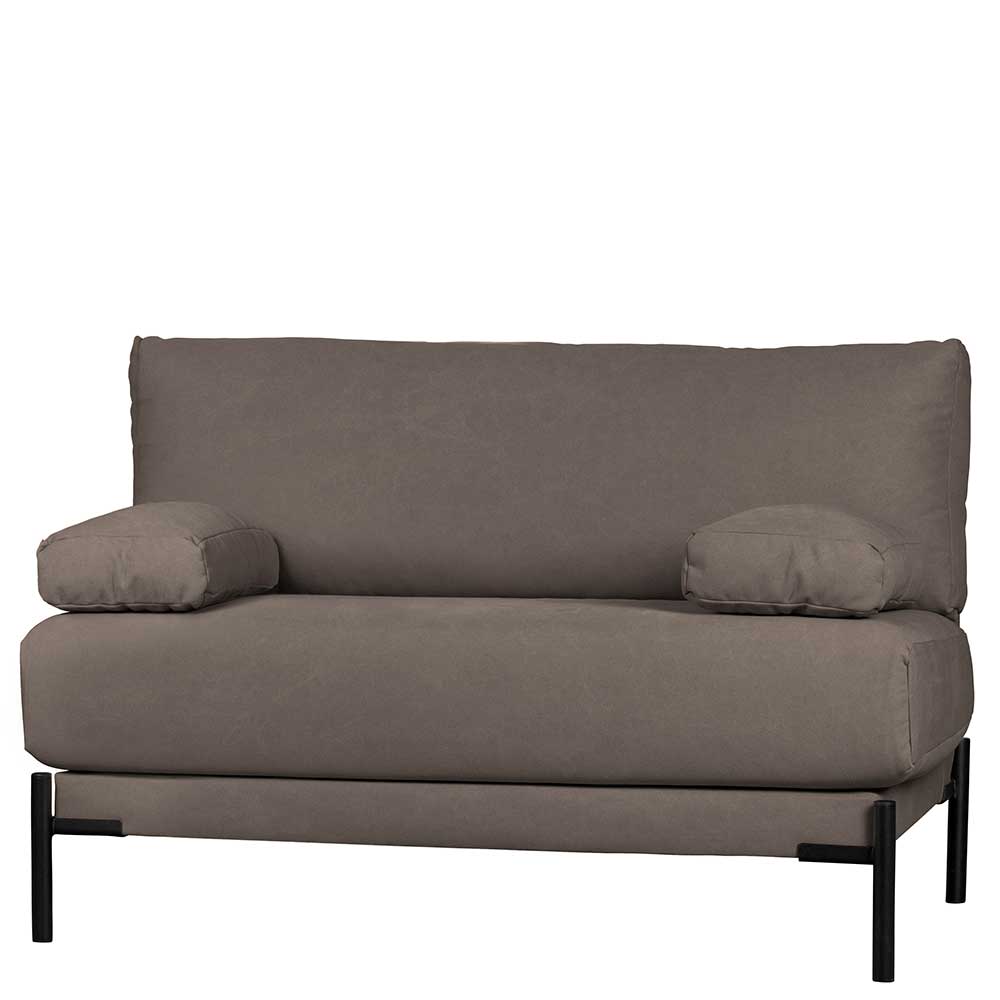 Modernes Sofa in Graubraun Canvas mit zwei Sitzplätzen Duvianco