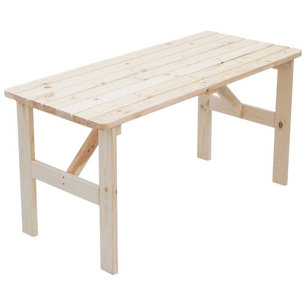 Naturbelassener Holztisch aus Kiefer mit 4-Fußgestell - 150x65 cm Diadani